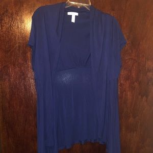 Navy Blue Draping Cardigan